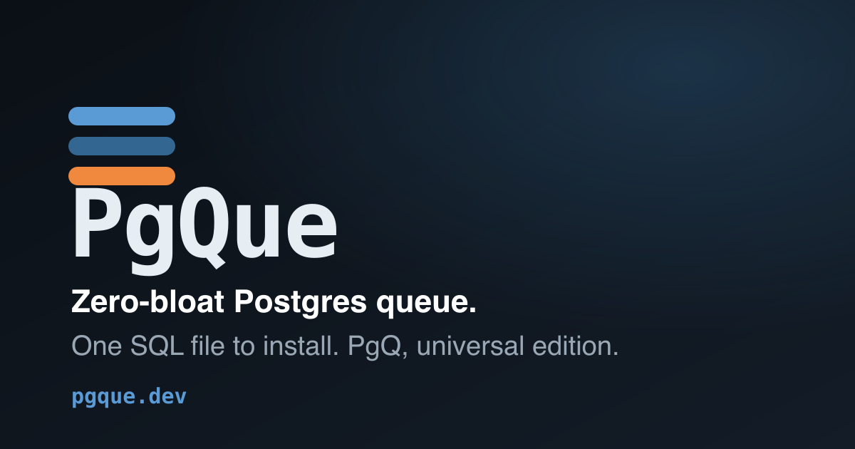 PgQue — zero-bloat Postgres queue